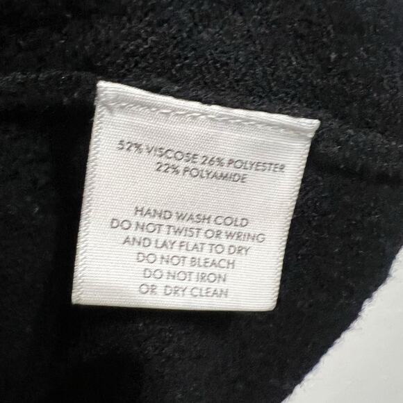 White + Warren Cardigan XS Sweater Black Coatigan Wool Blend Patch Knit - Picture 6 of 8